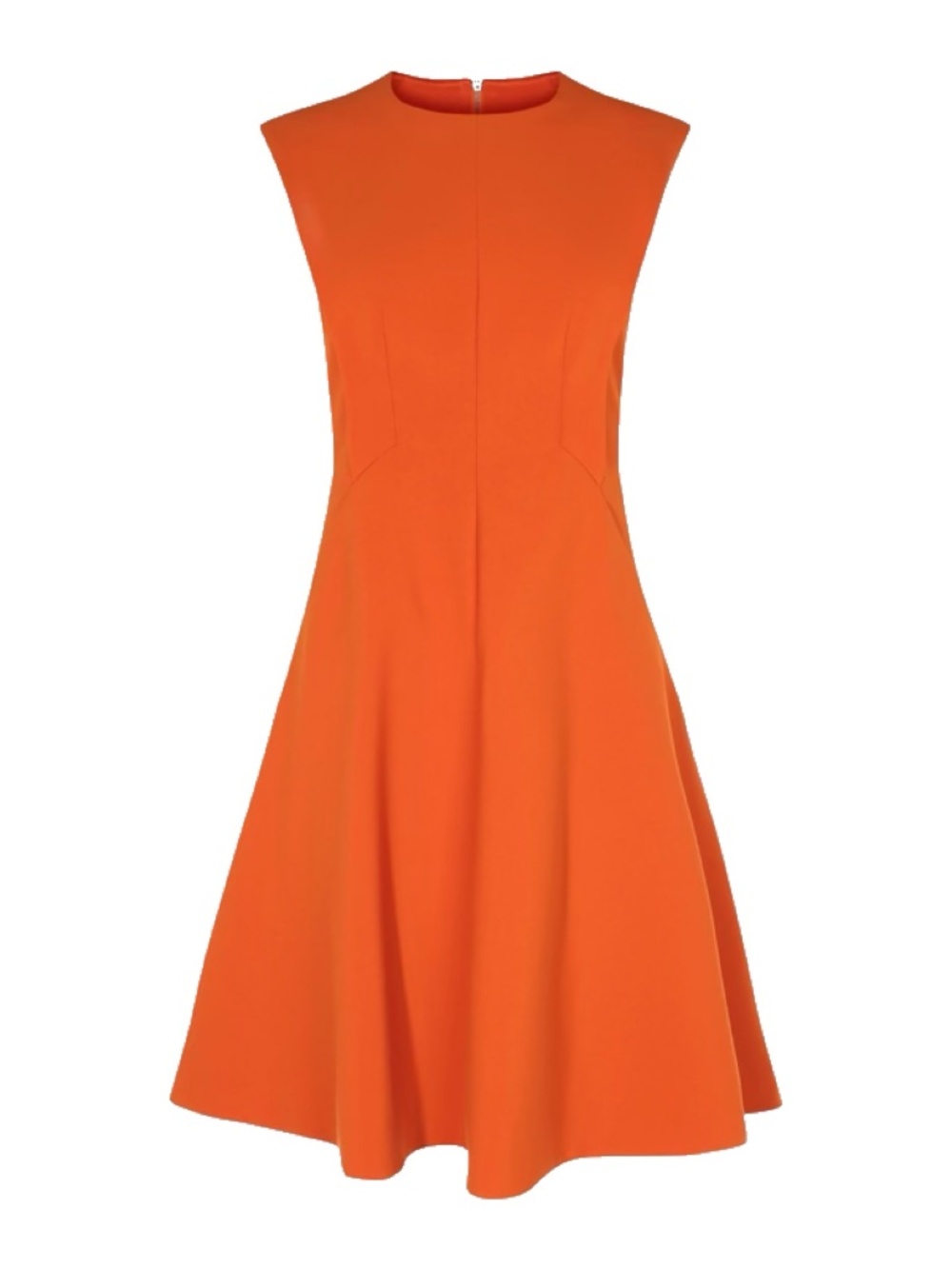 Karen Millen Burnt Orange Structured Fit & Flare Midi Dress Size 0